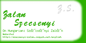 zalan szecsenyi business card